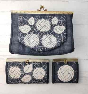 conjuntos de kits de la colección rosas modernista para coser un bolso y dos monederos