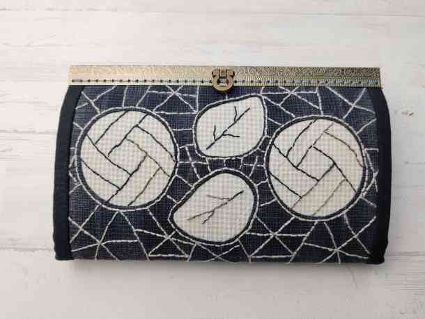 kit para que cosas tu monedero con boquilla de 19 cms tipo cofre, con aplicación inversa y bordado punto atrás