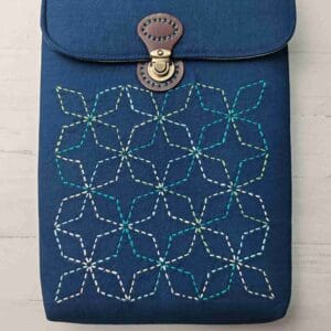 kit de patchwork para confeccionar funda de sashiko para tu tablet, ipad o libro
