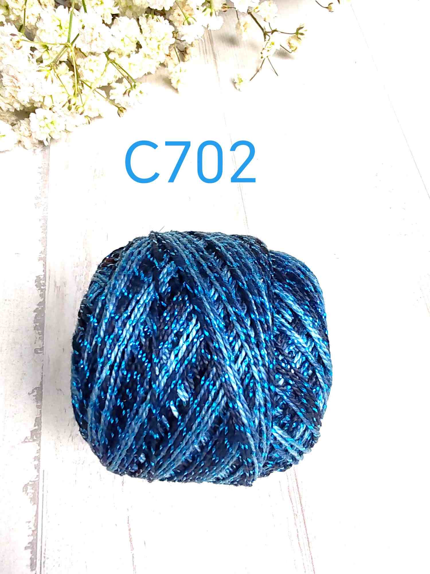 Hilo Valdani de algodón brilli brilli con un toque metalizado- brillantes - sparkle pearl cotton - Imagen 11