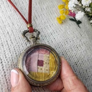 kit de Patchwork colgante reloj vintage con mini log cabin