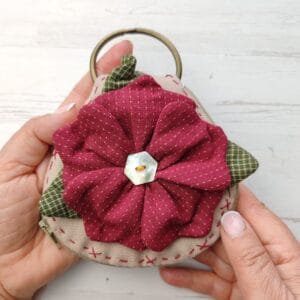 kit de patchwork par que cosas tu llavero japonés con flores en 3d