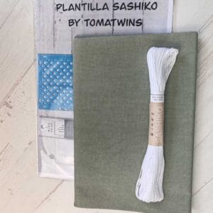 tela sashiko color caqui