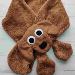 kit para confeccionar bufanda con forma de perro.